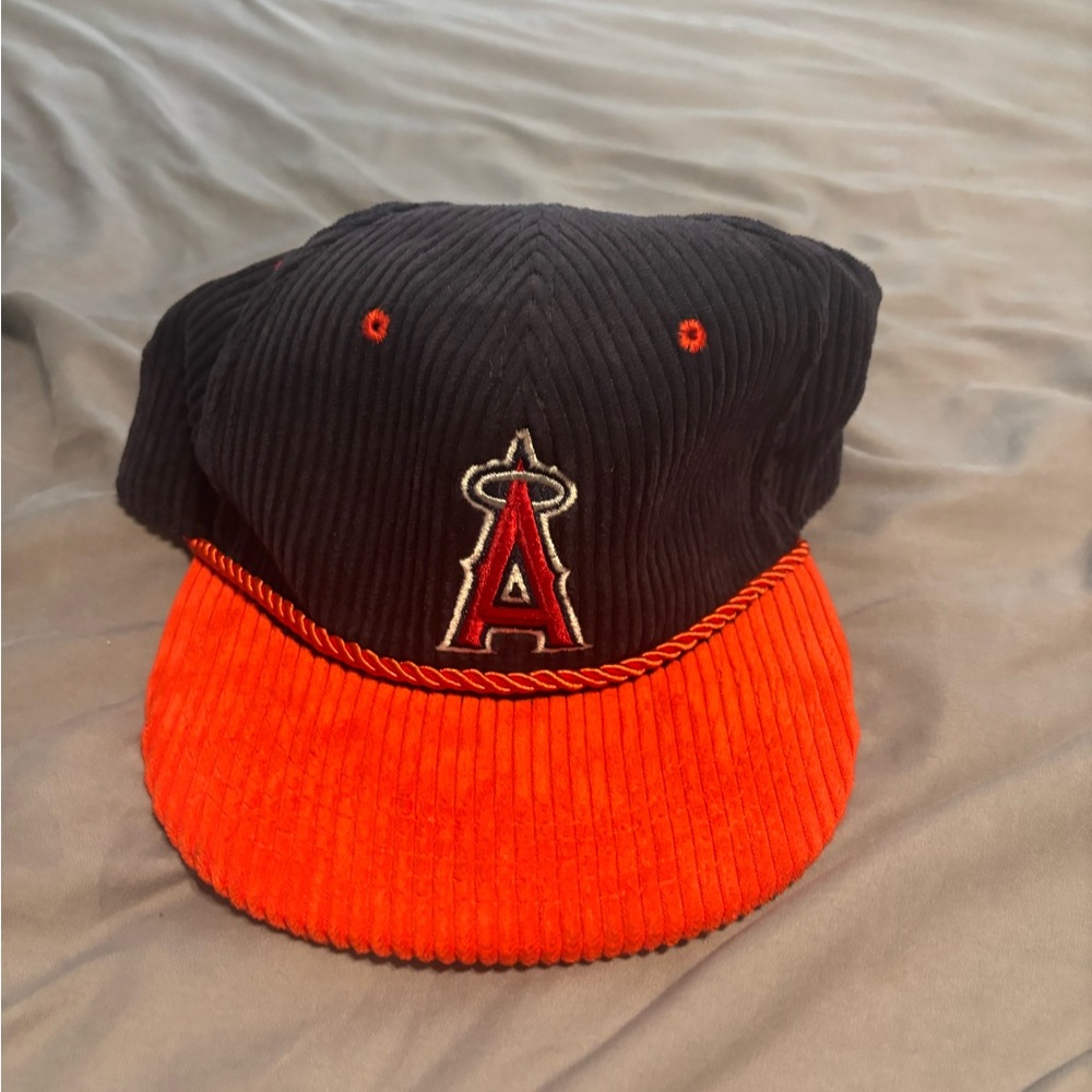 Blue and Red Corduroy Angels Baseball Cap